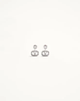 Pendientes ovalados de metal con cristales Swarovski®