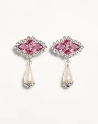 Pendientes Pas Plus de metal, resina, esmalte y cristales