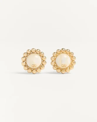Pendientes Pas Plus de metal y perlas