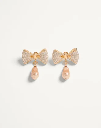 Pendientes San Fin de metal con cristales Swarovski® y perlas