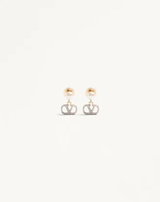 Pendientes Vlogo Signature en metal, perlas y cristales Swarovski®
