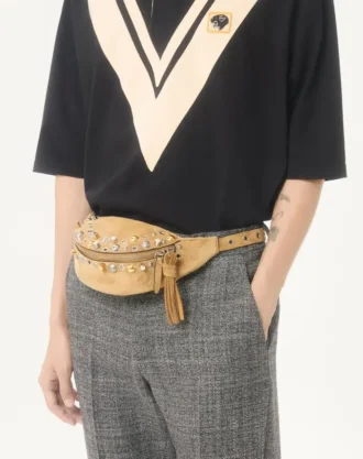 Polo de algodón Valentino con V incrustada y parche de pantera bordado