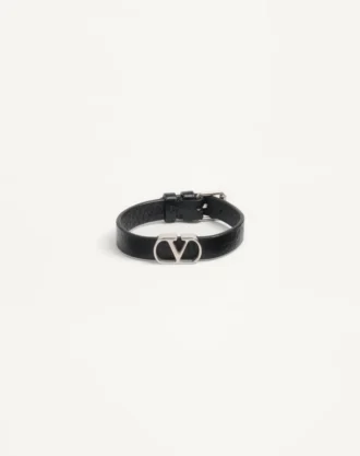 Pulsera Vlogo Signature de piel de becerro granulada
