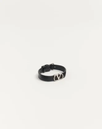 Pulsera Vlogo Signature de piel de becerro granulada